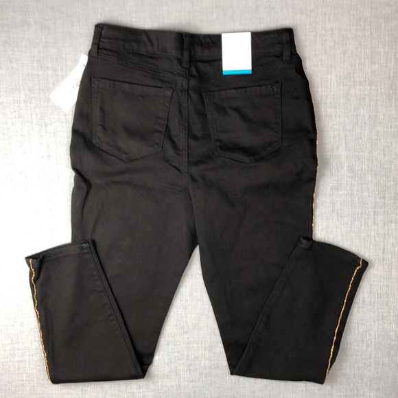 10P 14P Style & Co. Black Chain Detail Skinny Jean - Picture 6 of 7